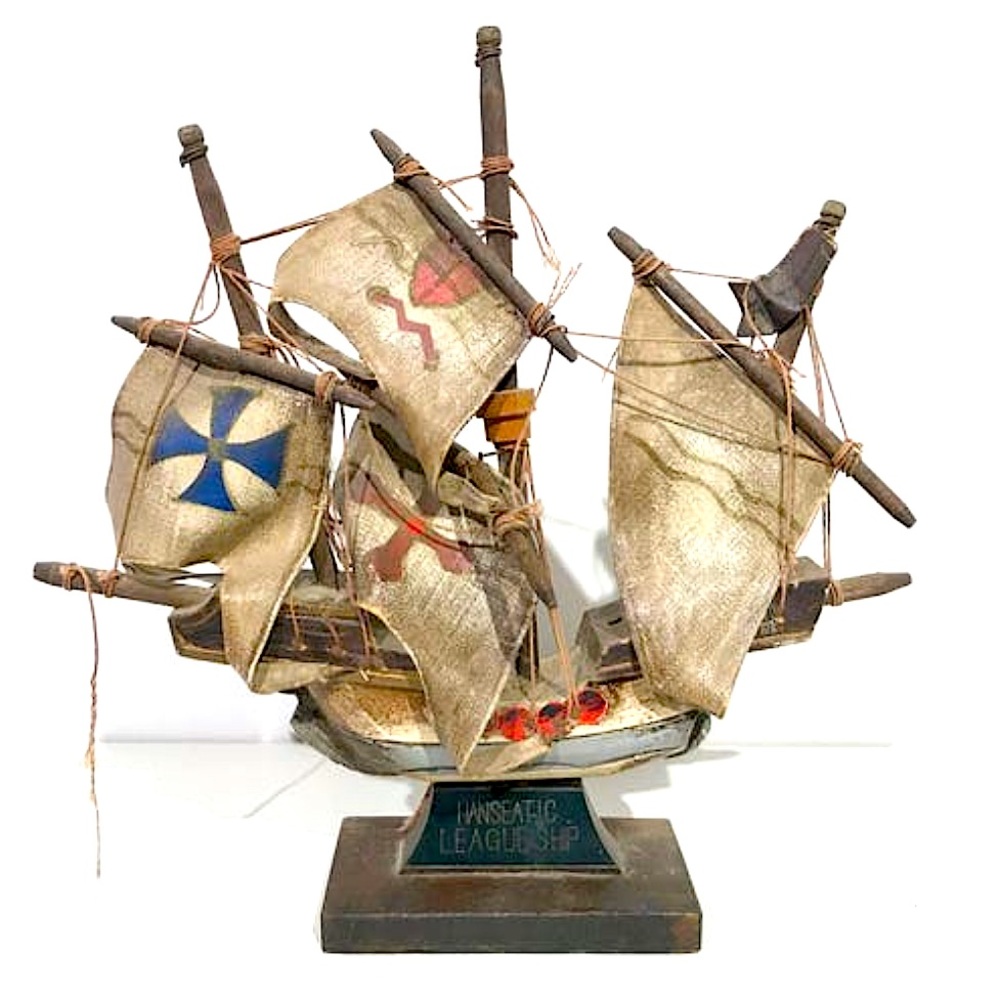Vintage Model Hanseatic League Sailing Ship - Made in Japan